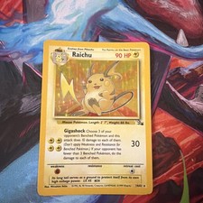 Pokémon TCG Raichu Fossil Holo Rare Card 14/62 Mp picture