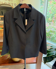 Talbots Women's Black Blazer Jacket 3/4 Sleeve 12 picture