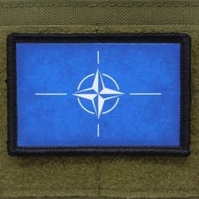 NATO Flag Patch Moral Tactical Military USA Made Hook & Loop 3x2 picture
