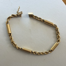 Vintage 14k Gold Rope Bracelet 7.5” Twisted Rope 6.3g  Beautiful picture