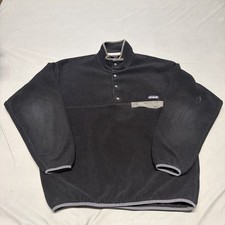 Patagonia Vintage Snap-T Synchilla Fleece Pullover Jacket Mens Black Large picture