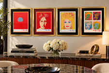 Andy Warhol Vintage Art Prints Framed Set of 4 Marilyn Lennon Dolly Sunset picture