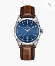 Hamilton Spirit of Liberty Swiss Made Auto Blue Dial Date Brown Leather Watch picture