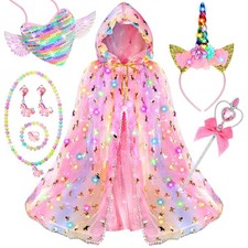 Fedio Princess Dress up for Girls,Unicorn Light One Size, Pink picture