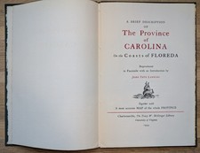 The Province Of Carolina of The Coasts Of Floreda, University of Virginia, 1944 picture