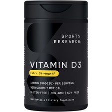 SR Vitamin D3 5000 IU with Coconut MCT Oil - High Potency Vitamin D Supplement picture