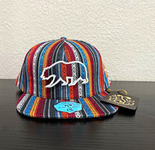 Grassroots California Bear California Theme Multicolor Striped Snapback Hat L-XL picture