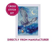 RIOLIS Counted Cross Stitch Kit 1872 Magic Owl- Mysterious Bird Flying at Night picture
