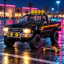 JADA 1:24 1985 TOYOTA SR5 PICKUP BACK TO THE FUTURE W/ SKATEBOARD picture