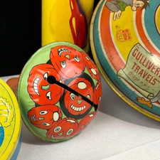 Vintage Halloween Noisemaker Tin Litho Metal Rattle Jack-o-lantern picture