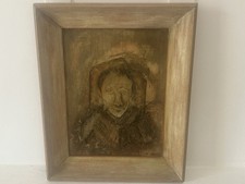 Listed Artist Fernando Coelho Late 1950s Mixed Media Oil Painting Mid Century picture