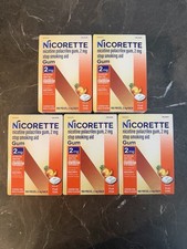 LOT OF 5 - Nicorette 2mg Nicotine Gum Fruit Chill 100ct NEXT DAY SHIP | Exp 2028 picture