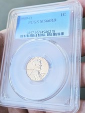 1959-D PCGS MS66 RD Lincoln Cent #18 picture
