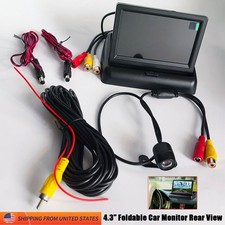 4.3'' Foldable Digital TFT LCD HD Monitor Car Reverse Rear View Monitor+ Camera picture