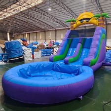 26FT Commercial 100% PVC Inflatable Bounce House Dual Water Slide for Kids Adult picture