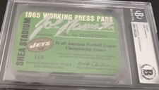 1965-66 Joe Namath Debut BGS Pass Signed Beckett 1st TD/Win  Ticket Jets AFL 🏈 picture