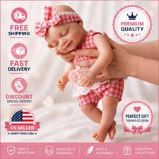 BABESIDE Silicone Baby Doll 16 Inch Sleeping Reborn Doll Full Body Silicone Pink picture