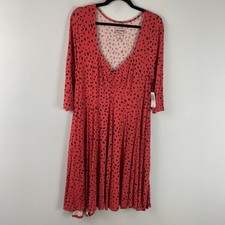 Torrid Mini Super Soft Sweetheart Fit & Flare Dress Size 1X Red Black picture