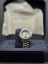 CHOPARD HAPPY SPORT ROUND STAINLESS STEEL DIAMOND ENCRUSTED WATCH 27/8236-23 picture