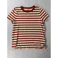 Madewell Womens Red White Striped Short Sleeve Cotton T-Shirt K2258 HO18 Small picture