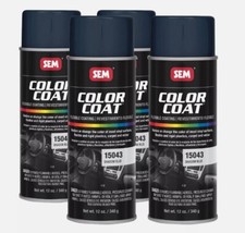 SEM 15043 Color Coat Shadow Blue Flexible Auto Body Paint 12 oz each (4 Pack) picture