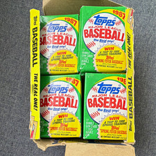 Topps 1987 MLB Baseball Sealed Wax Packs 17 Cards Each, 1 stick of Bubble gum picture
