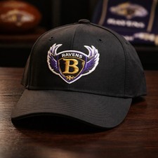 Vintage 1996 Starter Baltimore Ravens 🐦‍⬛ Shield Hat Solid Black Lamar Jackson picture