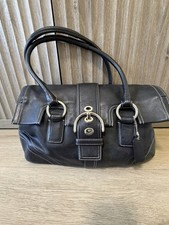 Coach Soho Hampton Flap Shoulder Bag Black Leather F10913 Purse Auth From Japan picture