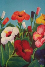 Fresh Flower Bouquet. Original Acrylic Art Painting. Home Wall Decore picture