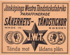 Vintage - Jonkopings Matches Made in Sweden Match box Label - XL1F picture