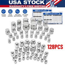 128PCS JIC & ORFS Master Industrial Hydraulic Cap & Plug Kit Size 4 6 8 10 12 16 picture