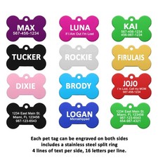 Custom Engraved Personalized Dog Pet tags Double Side Engraved ID Dog Cat Tag picture