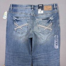 BKE Jeans Mens 36x30 Blue Seth Buckle Faded Denim Pants Loose Stretch Straight picture