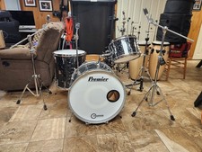 Premier 4 Piece 1960's Drum Set - Black Diamond Pearl Model 55B and Hardware picture