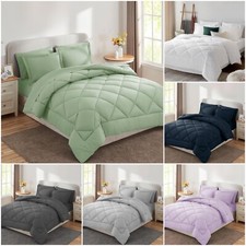7 Piece Comforter Set Bed in a Bag All Season Reversible Bedding Sets Queen Gray picture