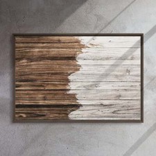 Pale white and brown wooden textured flooring 36x24-Framed Canvas Print picture