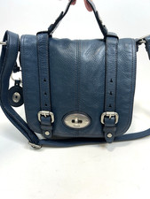 FOSSIL Maddox Crossbody Satchel Organizer Blue Teal Leather w/Key Hangtag picture
