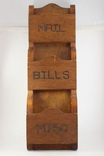 Vintage Antique Wood Wall Hanging Mail Sorter Hand Made Folk Art picture