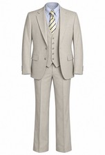 Vintage Bespoke 3 Piece Suit Men 42R 36x33 Custom Tailor Jack Khan Business picture