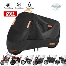 2XL Motorcycle Cover Waterproof Heavy Duty for Winter Outdoor Dust Rain Storage picture