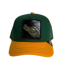 Goorin Bros Oh Snap Alligator Trucker Hat The Farm Green Yellow Patch NWT OS picture