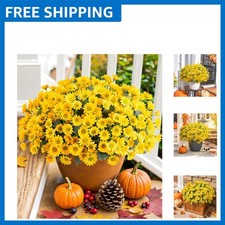 Realistic UV Resistant Daisy Mums - 6 Bundles for Timeless Home & Garden Style picture