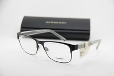 NEW BURBERRY B 1289 1007 BLACK CLEAR GUNMETAL AUTHENTIC EYEGLASSES 55-16 picture