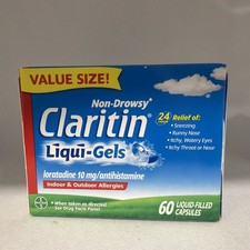 Claritin Liqui-Gels Non-Drowsy Allergy Relief Capsules - 60 Count Exp 03/2028 picture