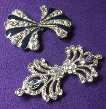 Authentic Giovanna Signature Jacket Clasp Guard With Stone Designs Lot Of 2 Vtg picture