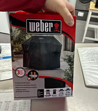 Weber Premium Large Grill Cover Black 42x51x27 Straps UV-Resistant 7139 picture