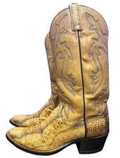 Vtg 1984 Dan Post #6965 Genuine Watersnake In Camel Western Boot Men Size 8D USA picture