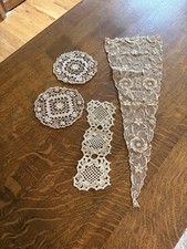 Antique Assorted Selvage Lace Tatted Doilies Trim picture