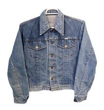 Vintage 70s Sedgefield Denim Jacket USA Made Faded Blue Trucker Hippie Large picture