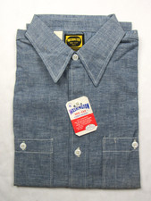 Vtg NOS 1950's Washington Dee Cee Sanforized Chambray Blue Shirt Size 16 Men's picture